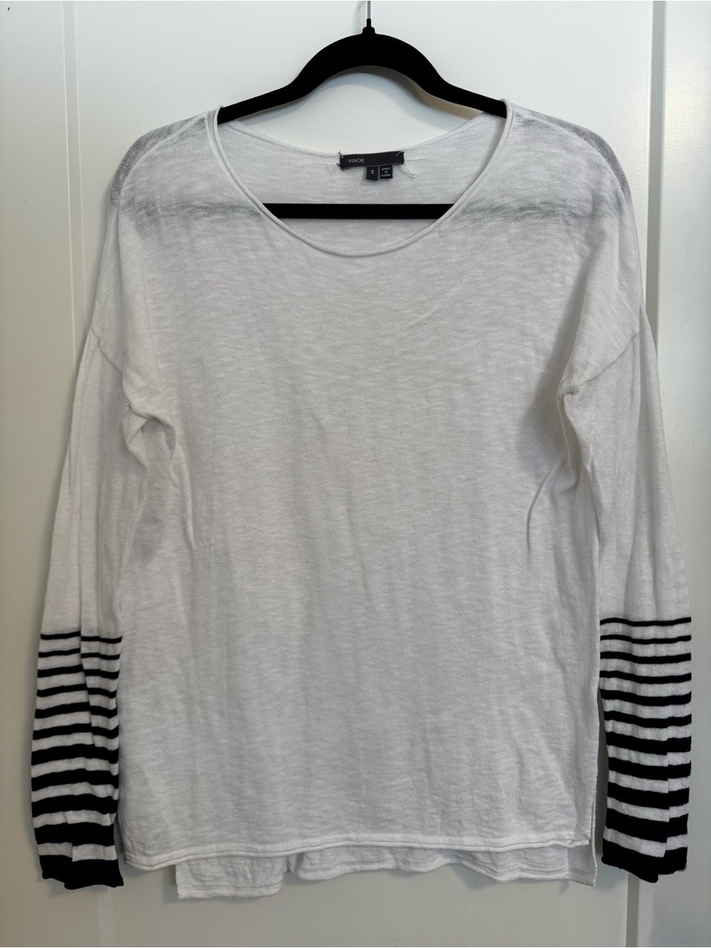 Vince women’s sheer striped long sleeve